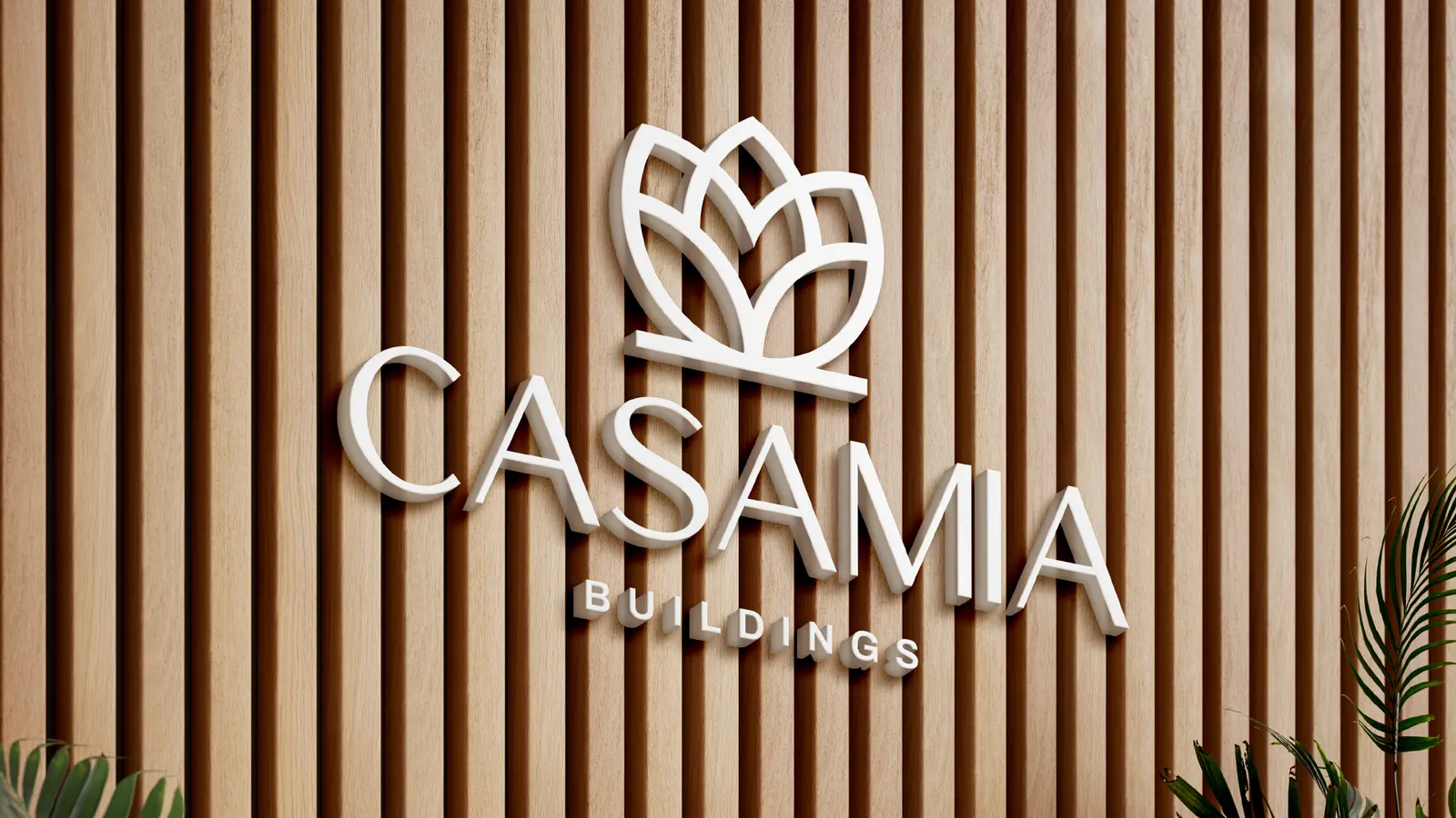 CasaMia Gebäudebeschilderung mit dreidimensionalem Logo