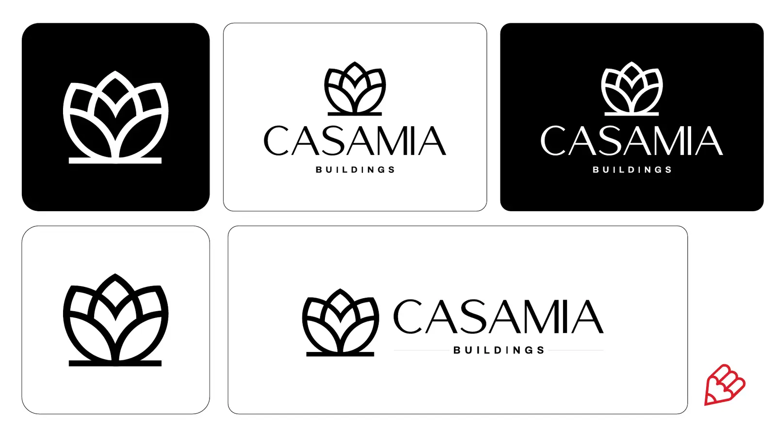 CasaMia Logo Varianten und Wortmarke