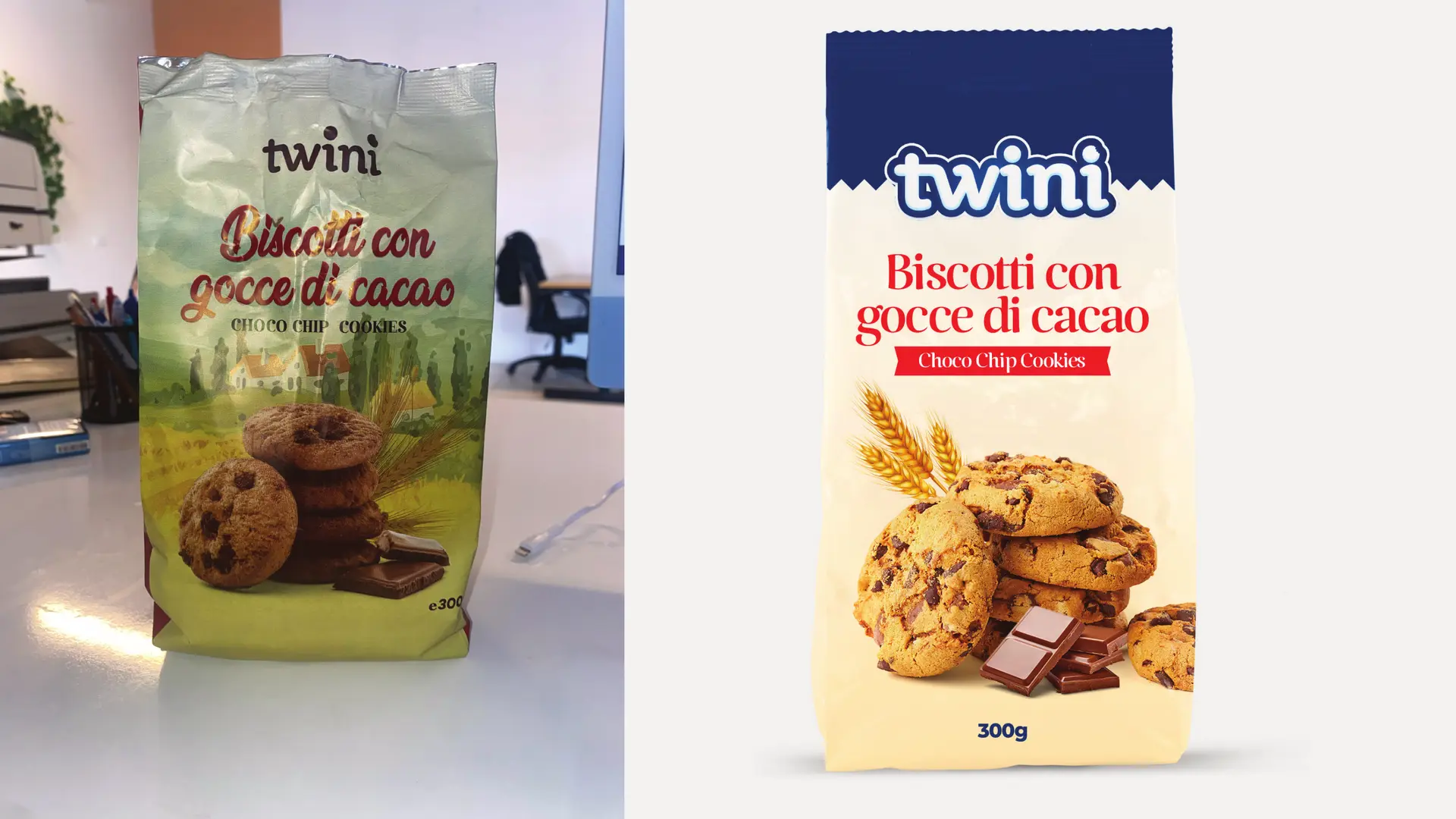 Finales Twini Chocolate Chip Cookies Packaging Design