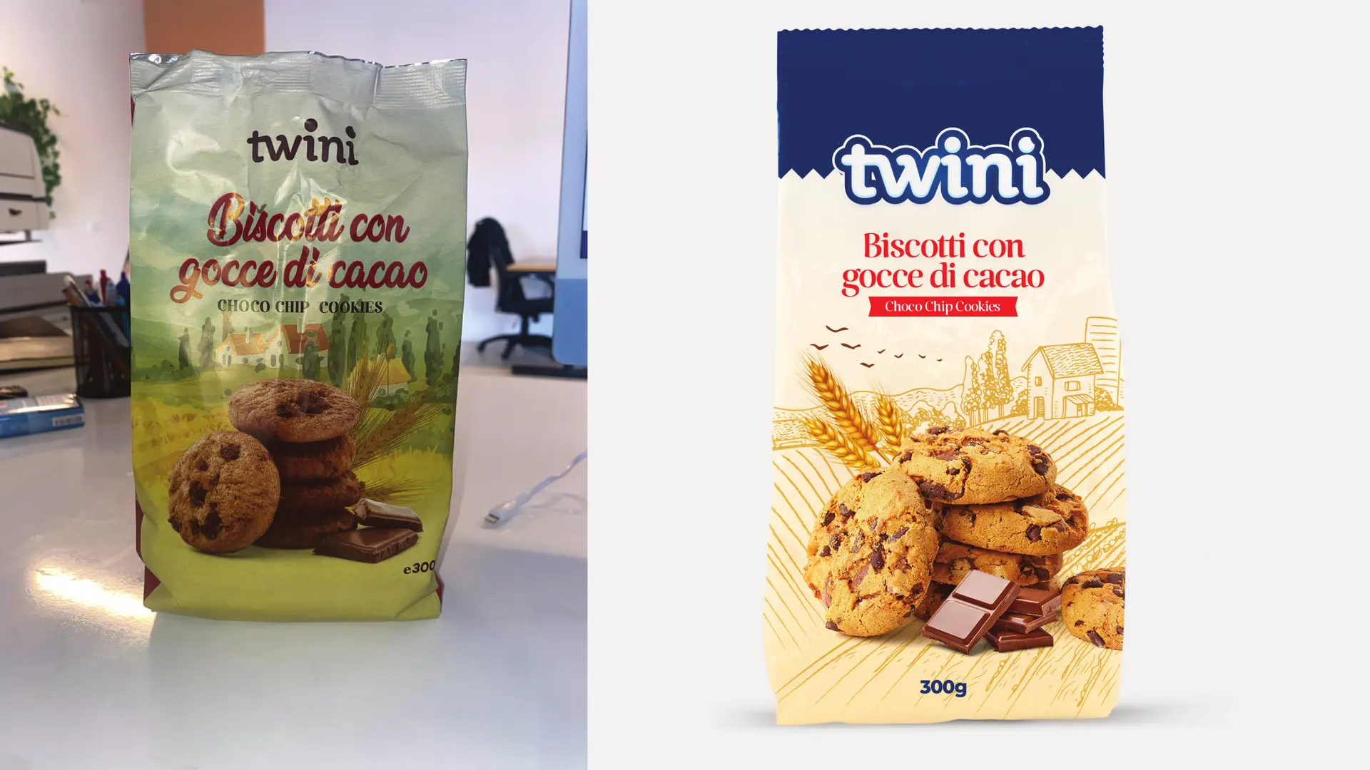 Twini Packaging Design Entwicklungsphase mit zweitem Entwurf